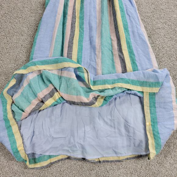 Rails Womens Ari Dress Small Blue Jamaica Stripe Spaghetti Strap V Neck Sundress - Picture 4 of 16